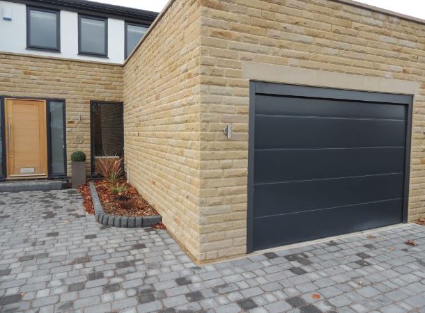 Alutech Large Ribbed Insulated Sectional Garage Door